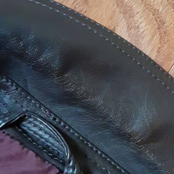 A&F Faux Leather Bomber Jacket. Brown. Small - Picture 8 of 8